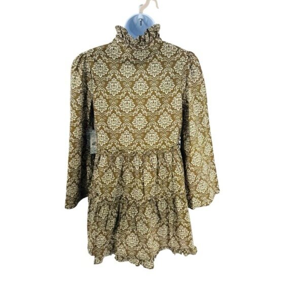 Hyacinth House | NEW Moss Printed Russell Mini Dress in Olive Size M - Picture 6 of 10